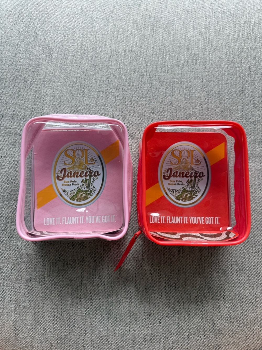 Set of 2 Sol de Janeiro Clear Cosmetic Bags